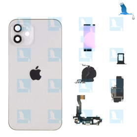 Back housing with littel parts + NFC - White - iPhone 12 (A2403) - oem