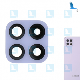 A22 (5G) - Rear camera lens with sticker - GH81-20710A - Violet - White - Galaxy A225 (4G) - ori