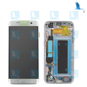 LCD, Touchscreen, Frame - GH97-18767B,GH9718533B - Silver - S7 Edge G935