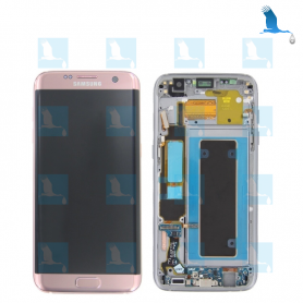 LCD, Touchscreen, Frame - GH97-18767E,GH9718533E - Pink Gold - S7 Edge G935