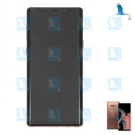 Note 9, LCD + Frame - GH97-22269D,GH97-22270D - Copper (Metallic Copper) - Galaxy Note 9 - N960 - original - qor