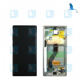 LCD + Frame - GH82-20817C,GH82-20818C - Argent (Aura Glow) - Galaxy Note 10 - N970 - qor