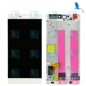 Display, Touch Screen and frame - 02350GRS - White - Huawei P8 (GRA-L09) - original - qor