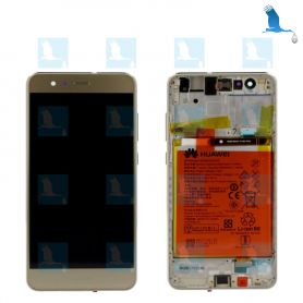 LCD Touchscreen & Frame - 02351FSN - Gold - Huawei P10 Lite (WAS-LX1) - original - qor