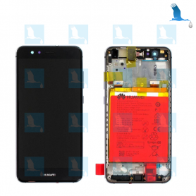 LCD + Touchscreen + Frame + Battery - 02351FSG - Black - Huawei P10 Lite (WAS-LX1) - original - qor