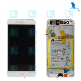 LCD Touchscreen & Frame - 02351FSB,02351FSC - White - Huawei P10 Lite (WAS-LX1) - original - qor