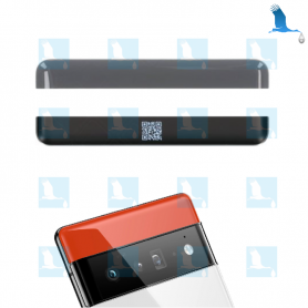 Top Batterie cover - Top glass cover - Black (Stormy black)   - Pixel 6 (GB7N6) - ori