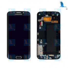 LCD, Touchscreen, Frame - Black (Night Blue) - Samsung S6 Edge (SM-G925)