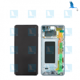 LCD, Touchscreen, Frame - GH82-18850C,GH82-18835C - Blue (Prism Blue) - Samsung S10 - G973F