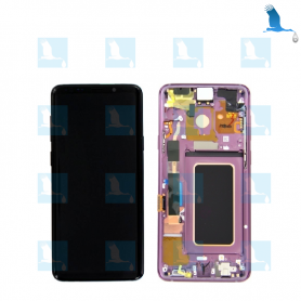 LCD + Touchscreen + Frame - GH97-21691B,GH97-21692B - Purple - S9 G965F - original - qor