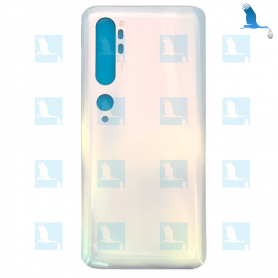 Back cover, battery cover - White - Xiaomi - Mi Note 10 Pro (M1910F4S) - Mi Note 10 (M1910F4G) - qor